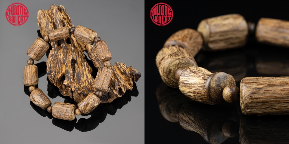 Vòng tay Trầm Hương rục cận chìm Malay hạt tự nhiên