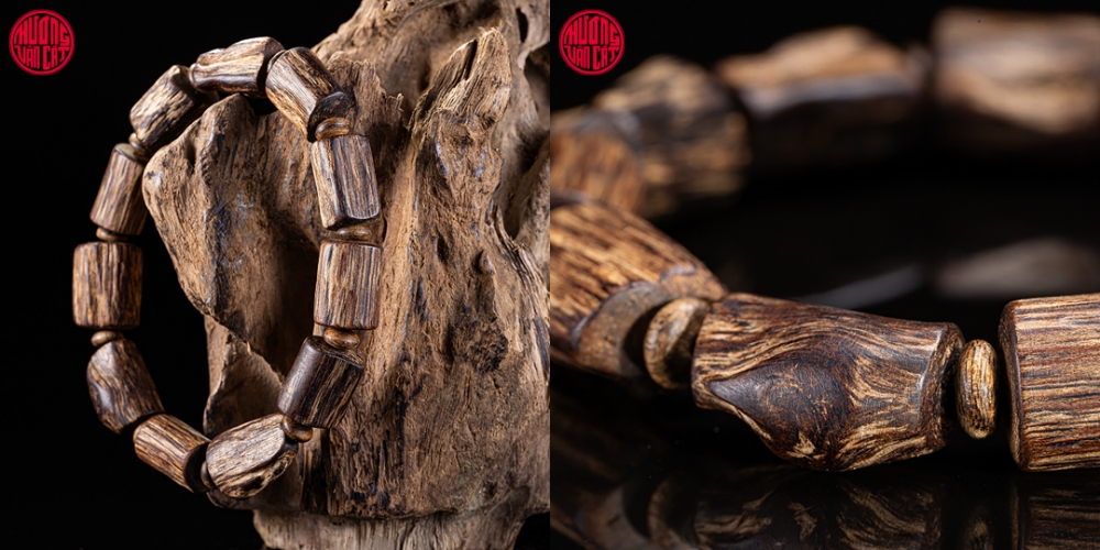 vòng trầm cận chìm hạt tự nhiên cho tay nam