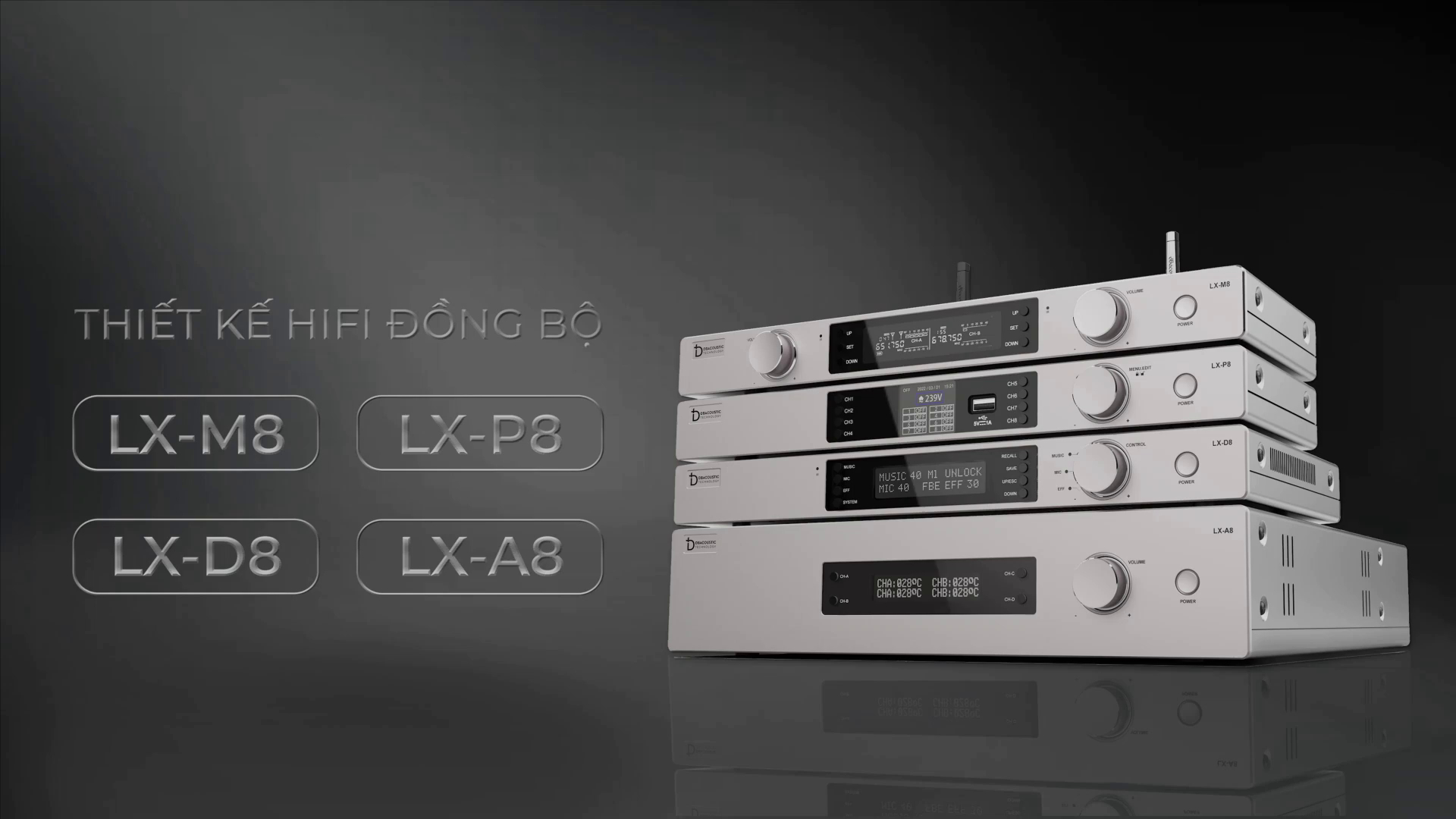 dàn thiết bị series LX8, công suất dBacoustic LX A8, vang số dBacoustic LX D8, micro dBacoustic LX M8, quản lý nguồn dBacoustic LX P8 tại Nam Định