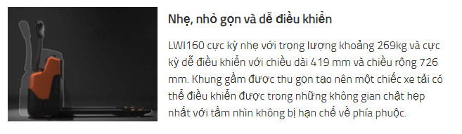 Xe nâng tay điện BT Levio 1.6t Lithium-ion Toyota