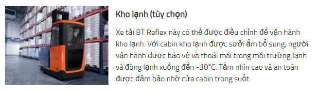 Xe nâng Reach truck BT Reflex 1.8t High-performance Toyota
