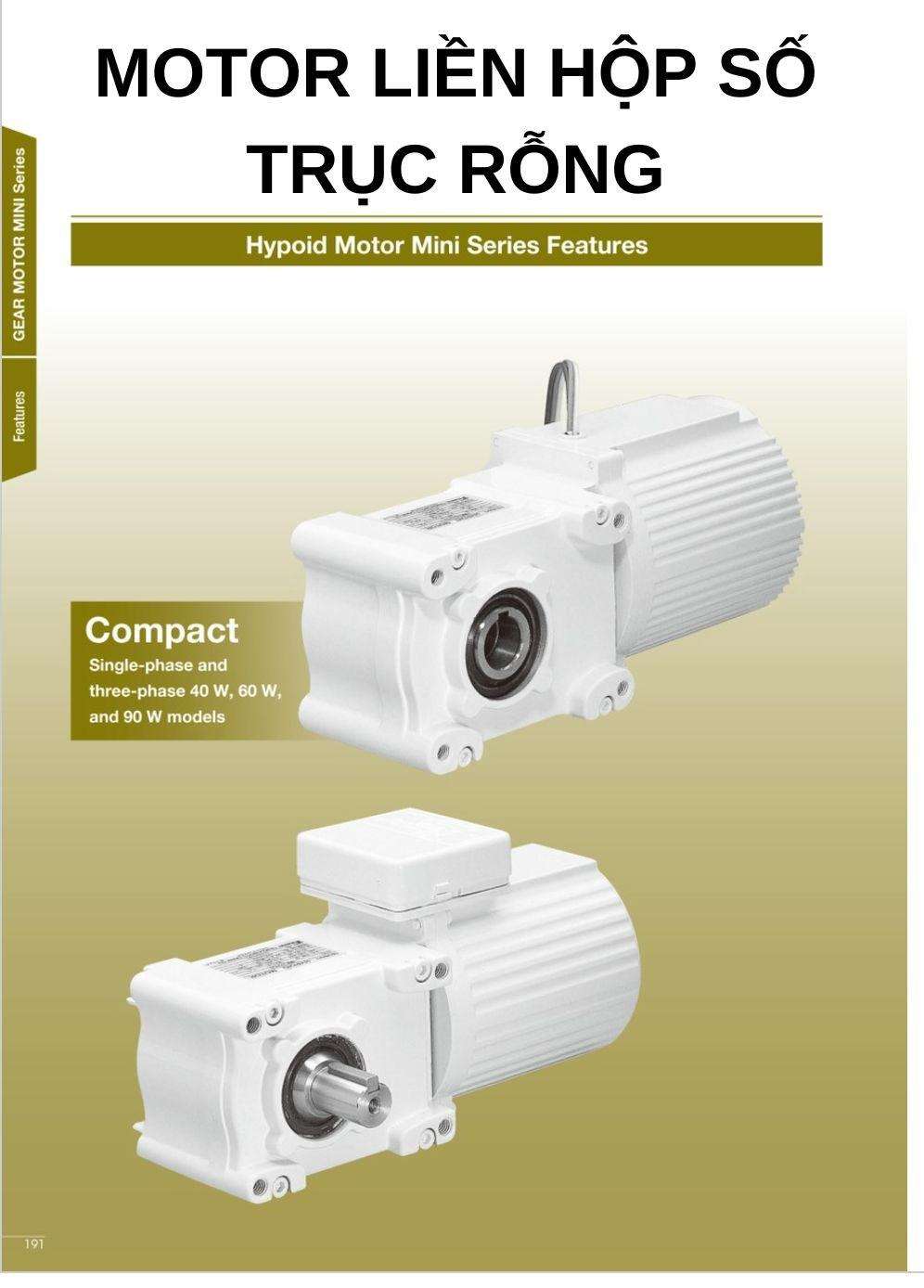 Motor liền hộp số trục rỗng