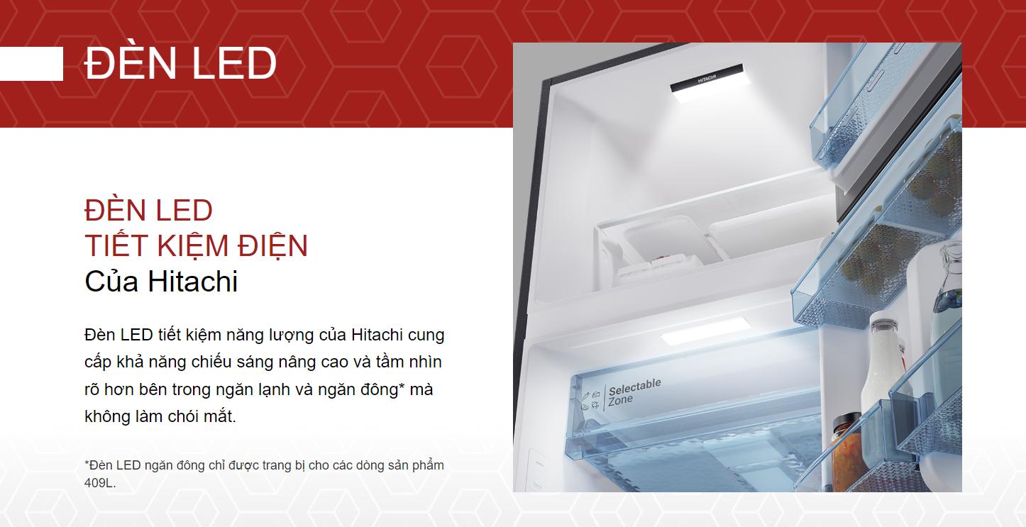 Tủ lạnh Hitachi 2 cánh ngăn đông trên Inverter 409 lít HRTN6443SGBKVN