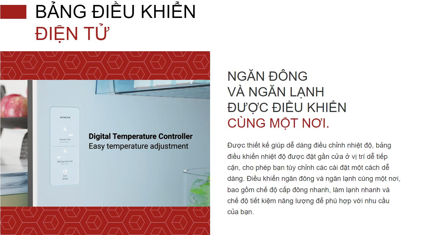 Tủ lạnh Hitachi 2 cánh ngăn đông trên Inverter 409 lít HRTN6443SGBKVN