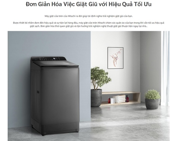 Máy giặt lồng đứng Hitachi Inverter 12 kg LTL 12MVJWT GG, model mới nhất giá tốt