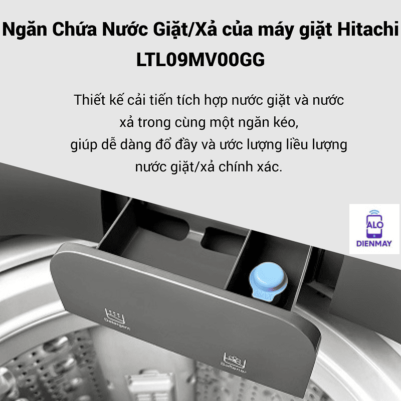 Máy giặt lồng đứng Hitachi Inverter 9 kg LTL 09MV00 GG, model mới giá tốt