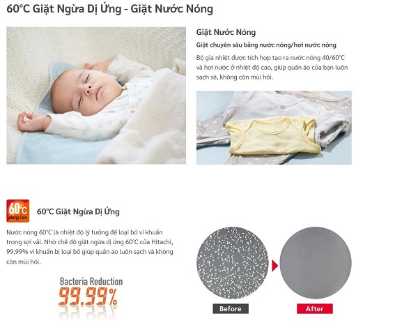 Giặt nước nóng - Máy giặt lồng đứng Hitachi Inverter 20kg SF-200ZHV GG chính hãng, giá tốt