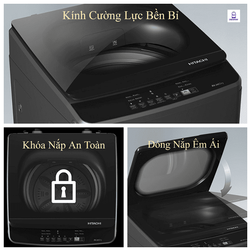 Máy giặt lồng đứng Hitachi Inverter 9 kg LTL 09MV00 GG, model mới giá tốt