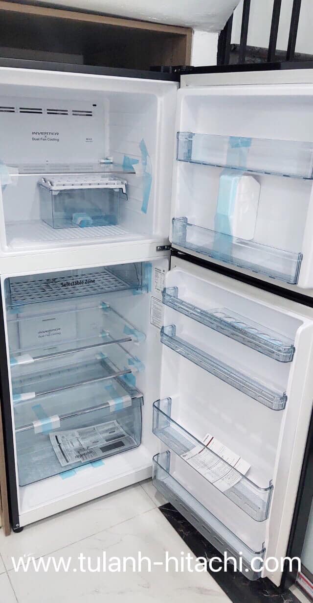 Tủ lạnh 2 cánh Hitachi inverter 339 lít R-FVX450PGV9 (GBK) màu đen