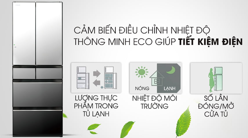 tủ lạnh 6 cánh 520 lít Hitachi nội địa Nhật R-HW530NV (X)