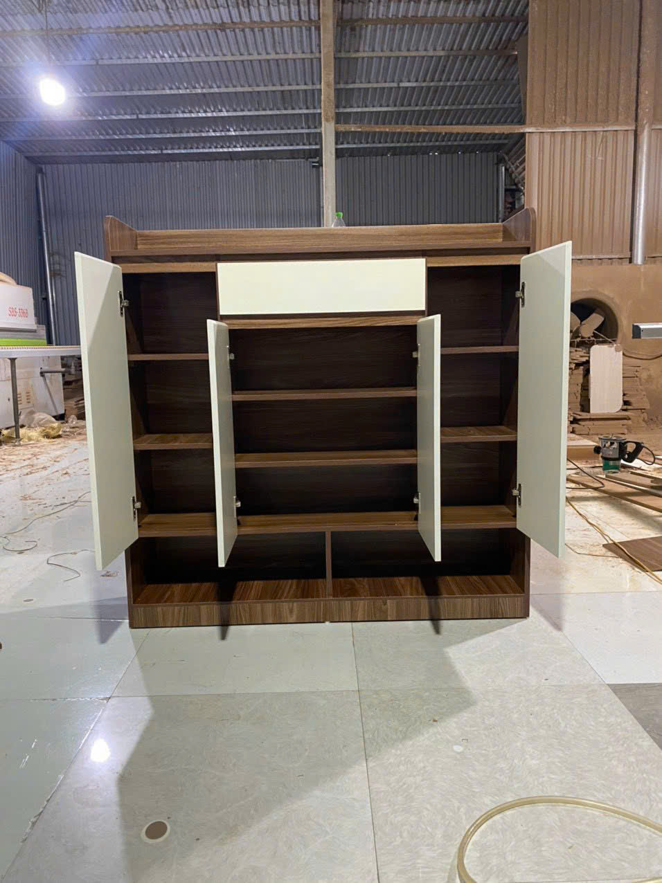 tủ giày gỗ công nghiệp 4 cánh
