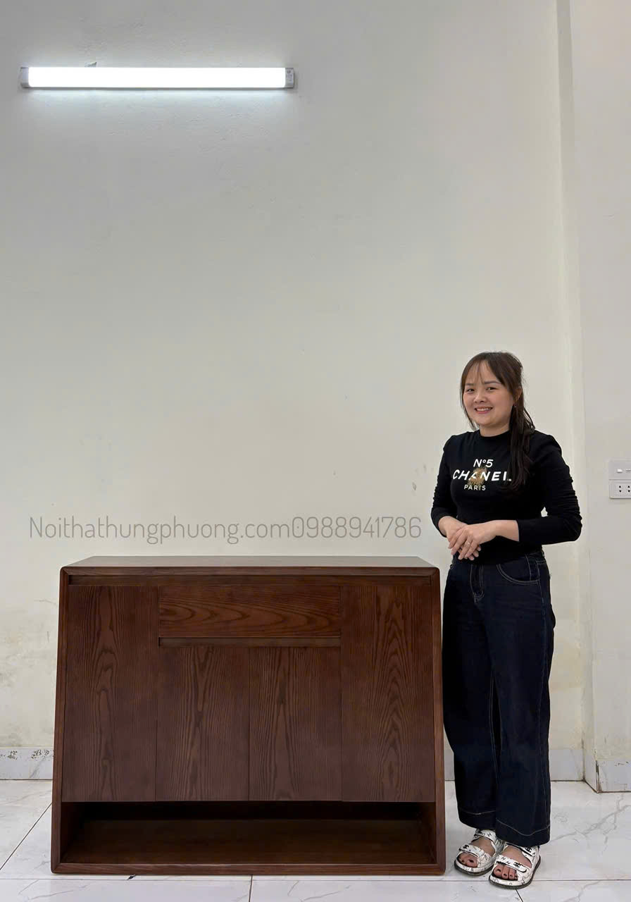 Tủ giày gỗ tự nhiên 4 cánh