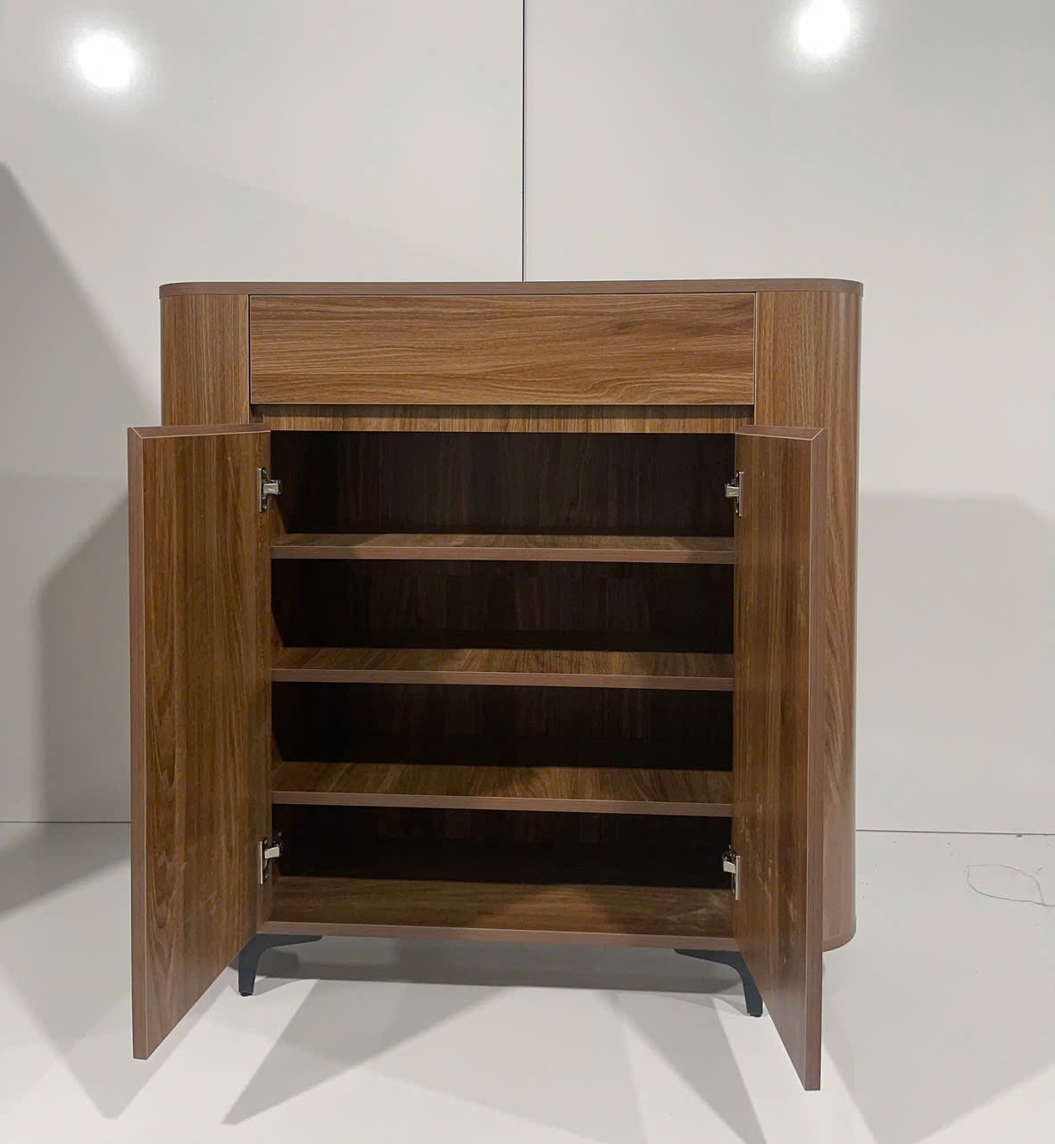 Tủ giày gỗ mdf 2 cánh bo cong