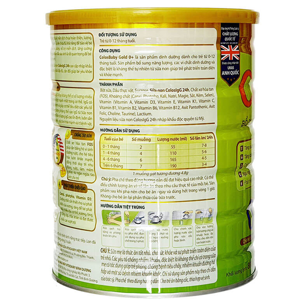 Sữa ColosBaby Gold 1+ 1-2 tuổi 800g