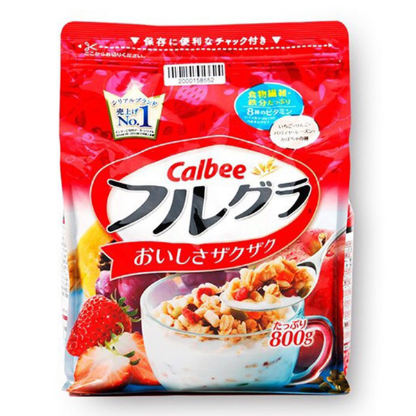 Ngũ cốc hoa quả Calbee đỏ 9M+ 800g