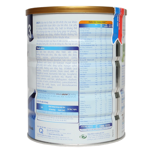 Sữa Abbott Grow 3+ 3-6 tuổi 900g