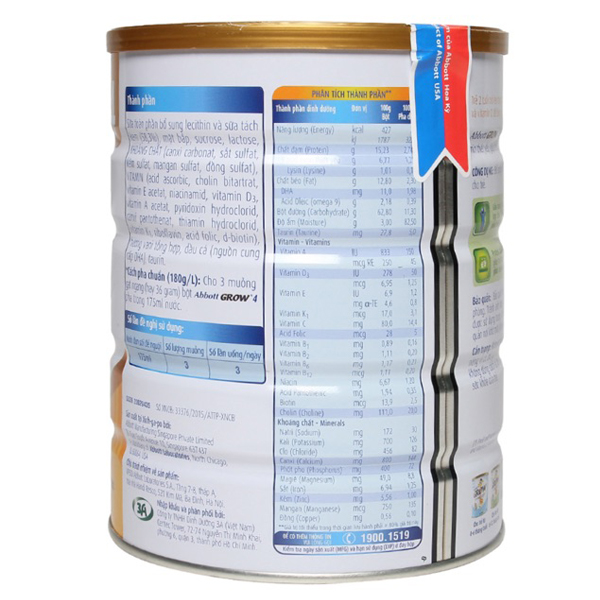 Sữa Abbott Grow 4 trên 2 tuổi 900g