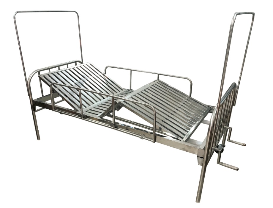 giường inox 2 tay quay có bô vệ sinh