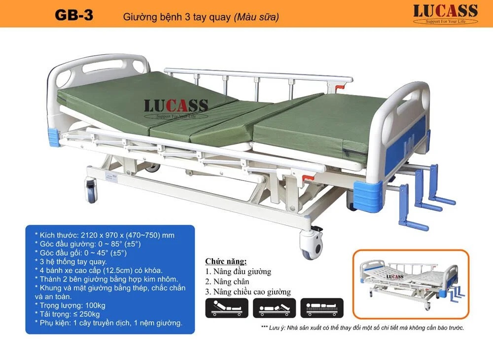 giường t tế lucass GB-3