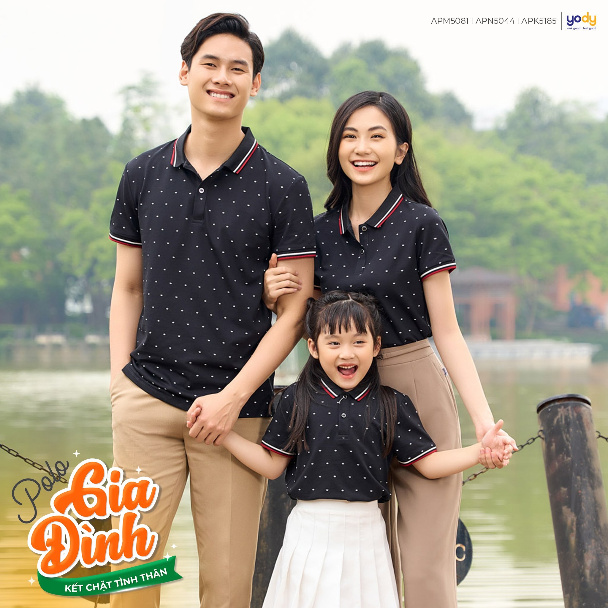 áo polo gia đình họa tiết