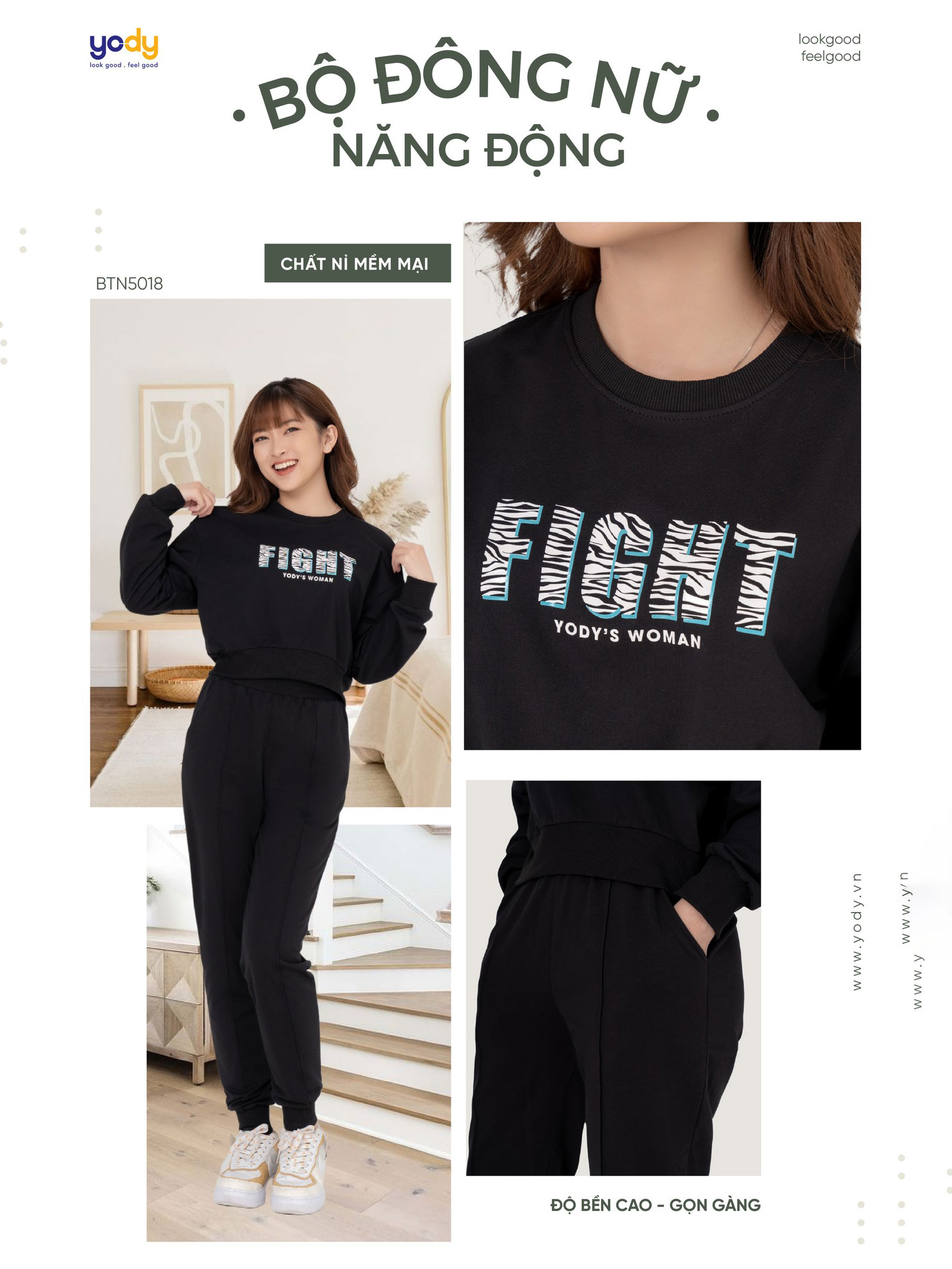 bộ đồ thu đông nỉ da cá in chữ