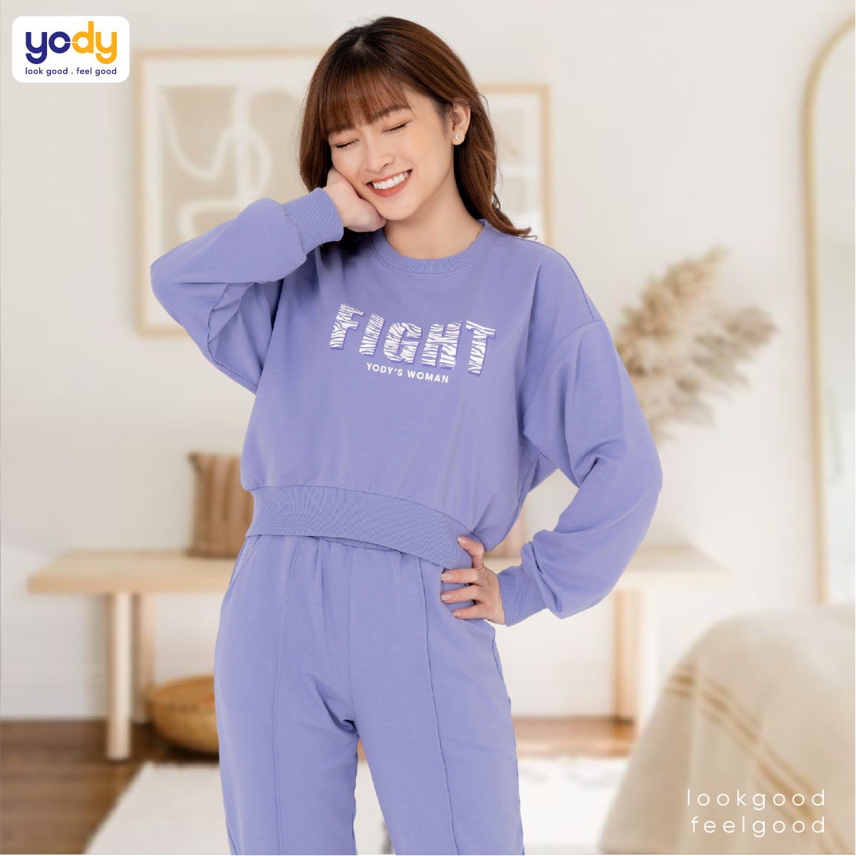 bộ đồ thu đông nỉ da cá in chữ