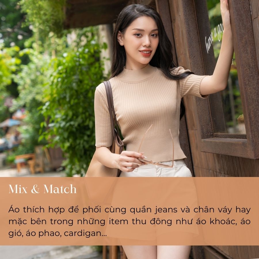 Áo Len Nữ Mỏng Cổ Cao 5cm