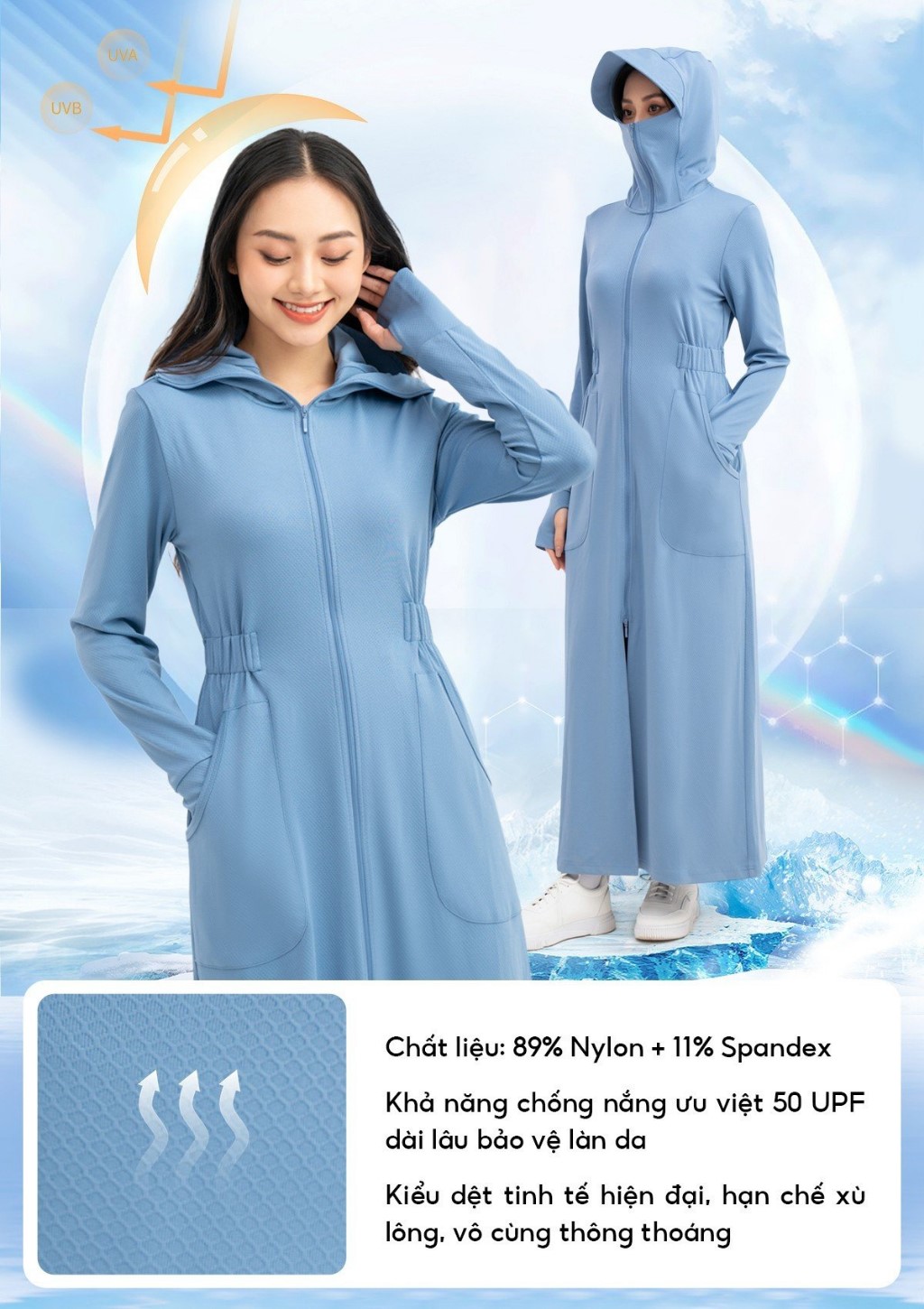 Áo Chống Nắng Nữ Dáng Dài