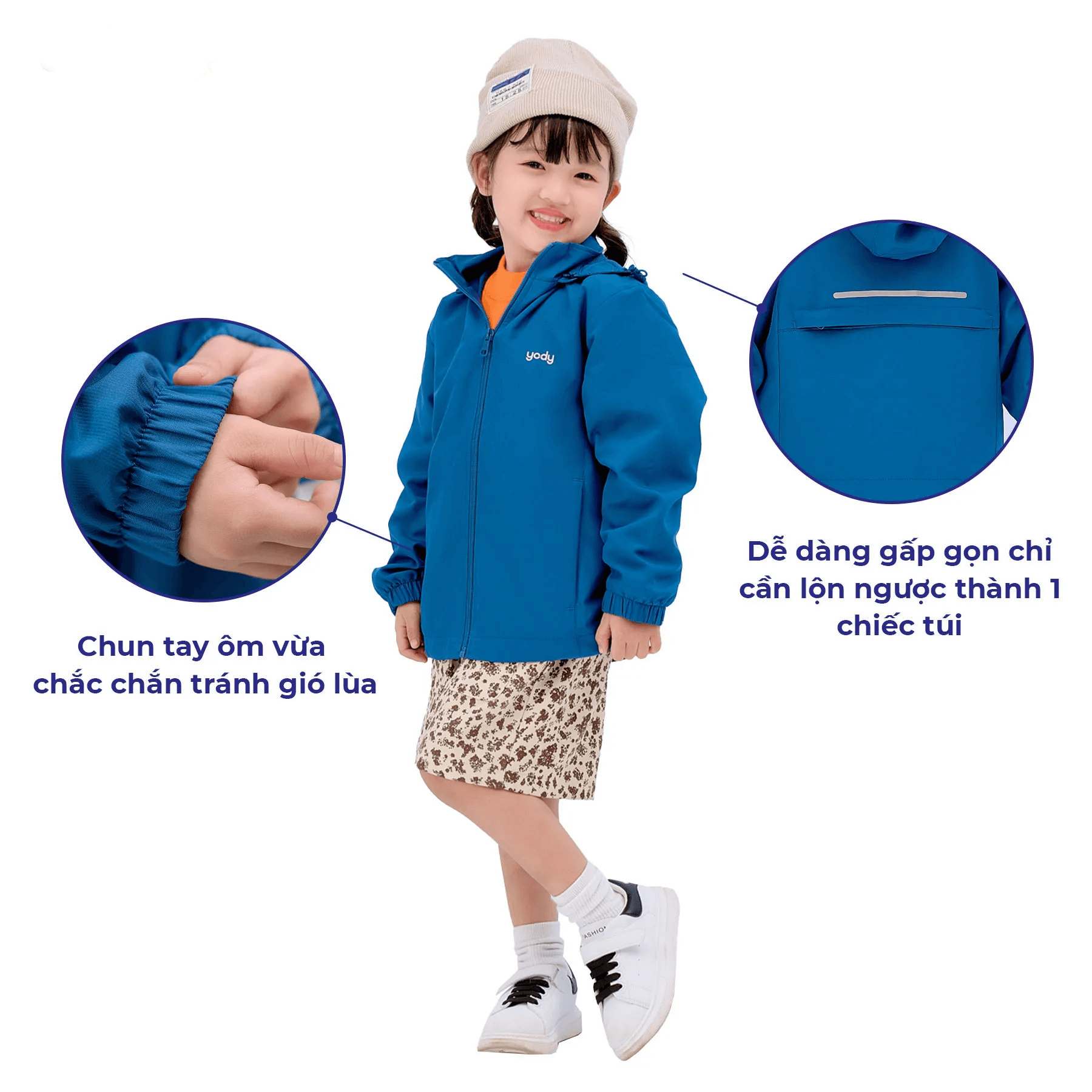 Áo Khoác Gió Thông Minh Trẻ Em Trượt Nước Cản Gió Cản Bụi