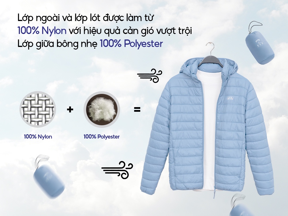 Áo Phao Nam Có Mũ Siêu Nhẹ Siêu Ấm