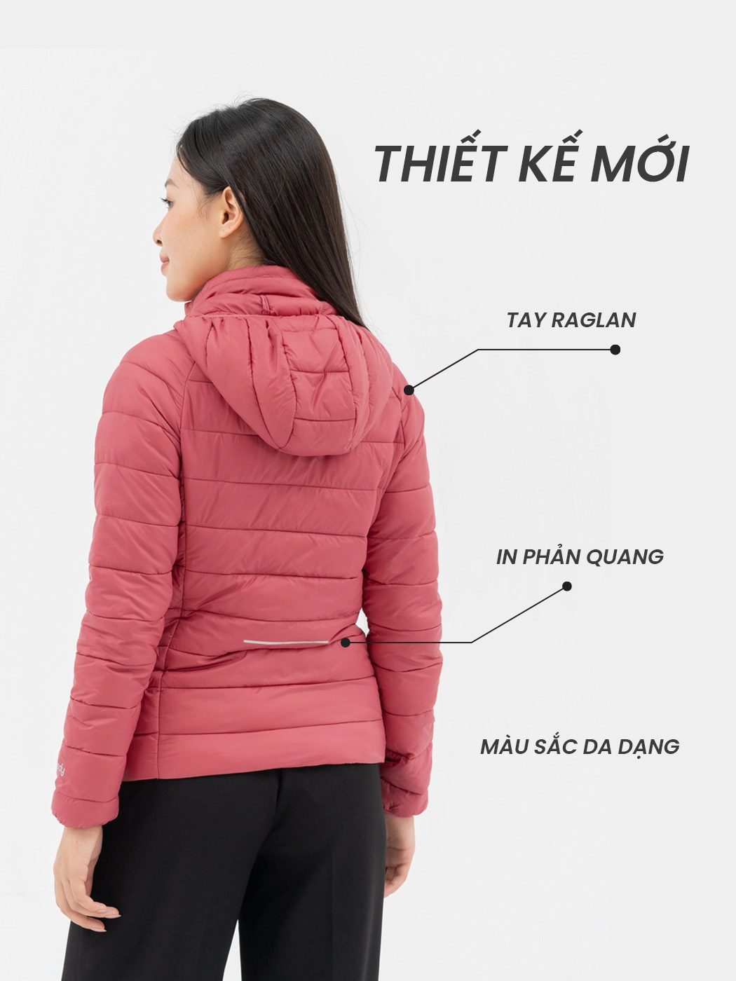 Áo Phao Nữ 3S Siêu Nhẹ Tay Raglan