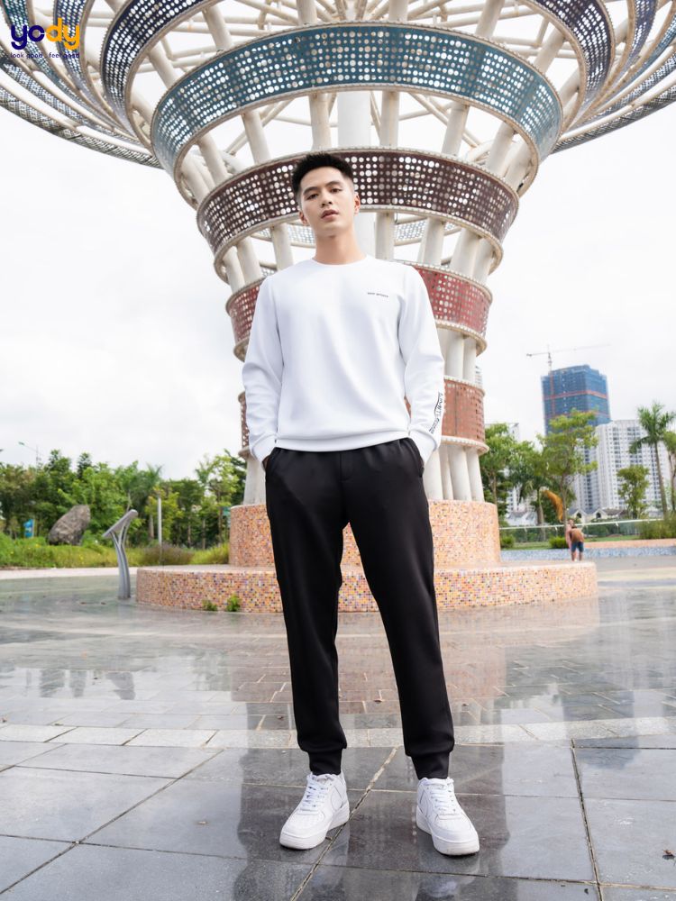 Áo nỉ nam kết hợp quần nỉ