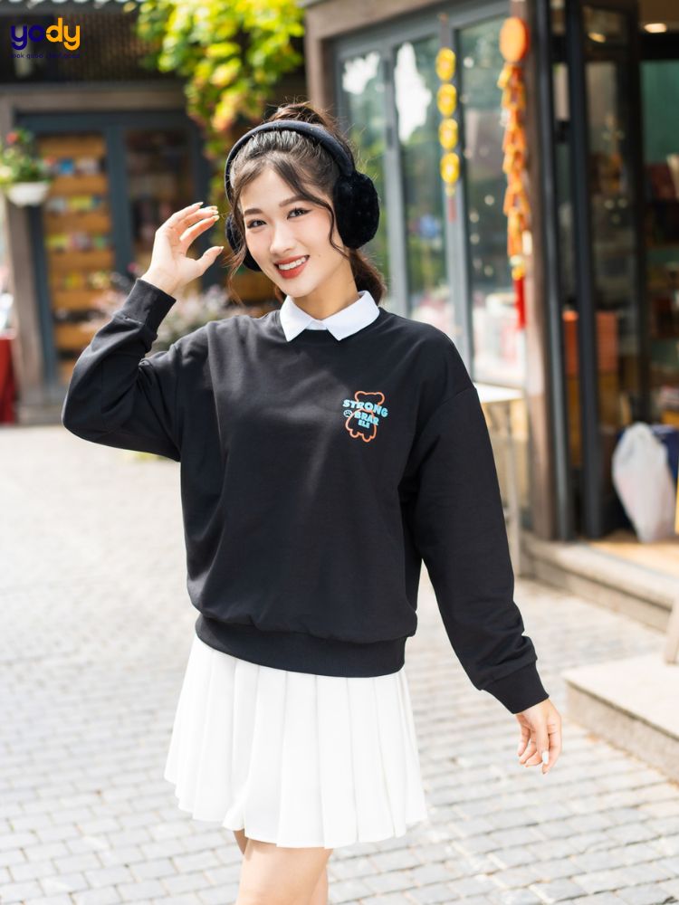 Áo nỉ kết hợp áo somi