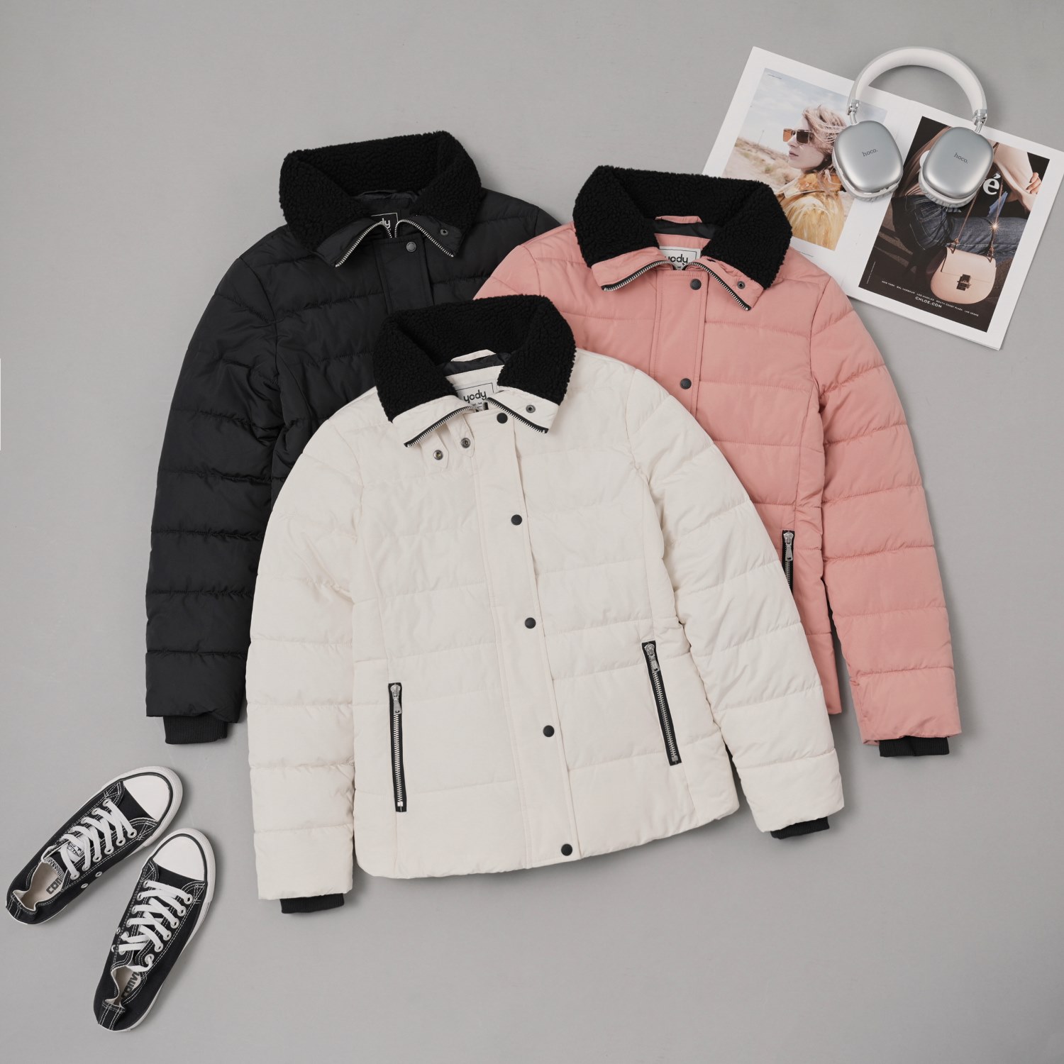 Áo Khoác Phao Nữ Vip Dáng Ôm Cổ Phối Lông