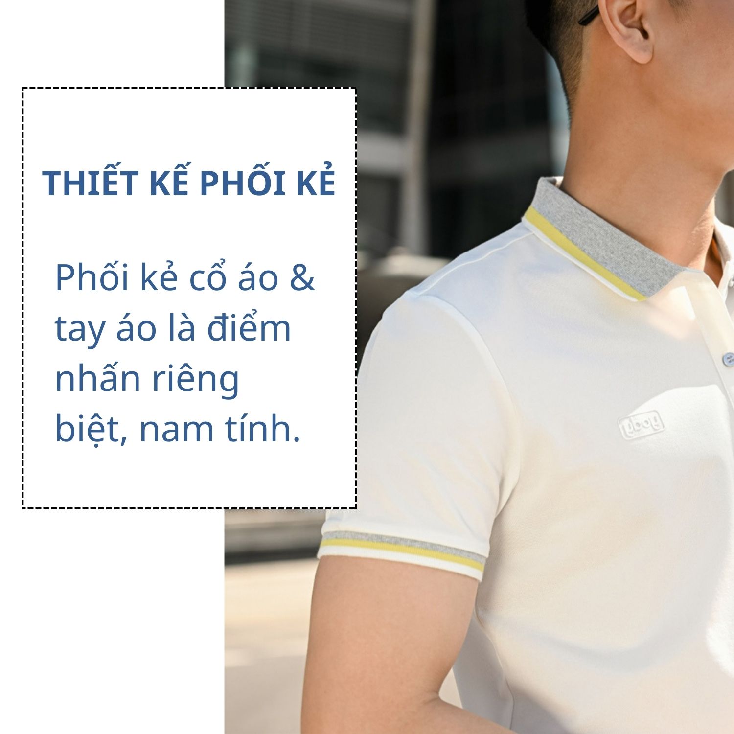 Áo Polo Nam Pique Mắt Chim Phối Kẻ