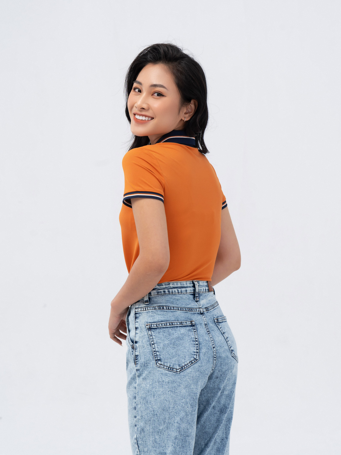 Áo Polo Nữ Coolmax Thoáng Mát Bo Cổ Phối Màu