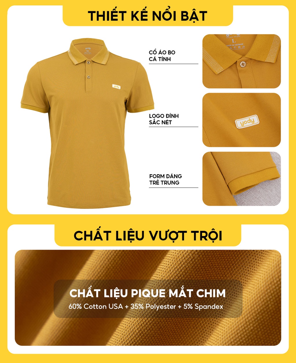 Áo polo nữ mắt chim phối bo