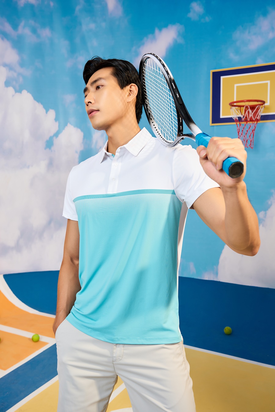 áo polo nam thể thao phối màu