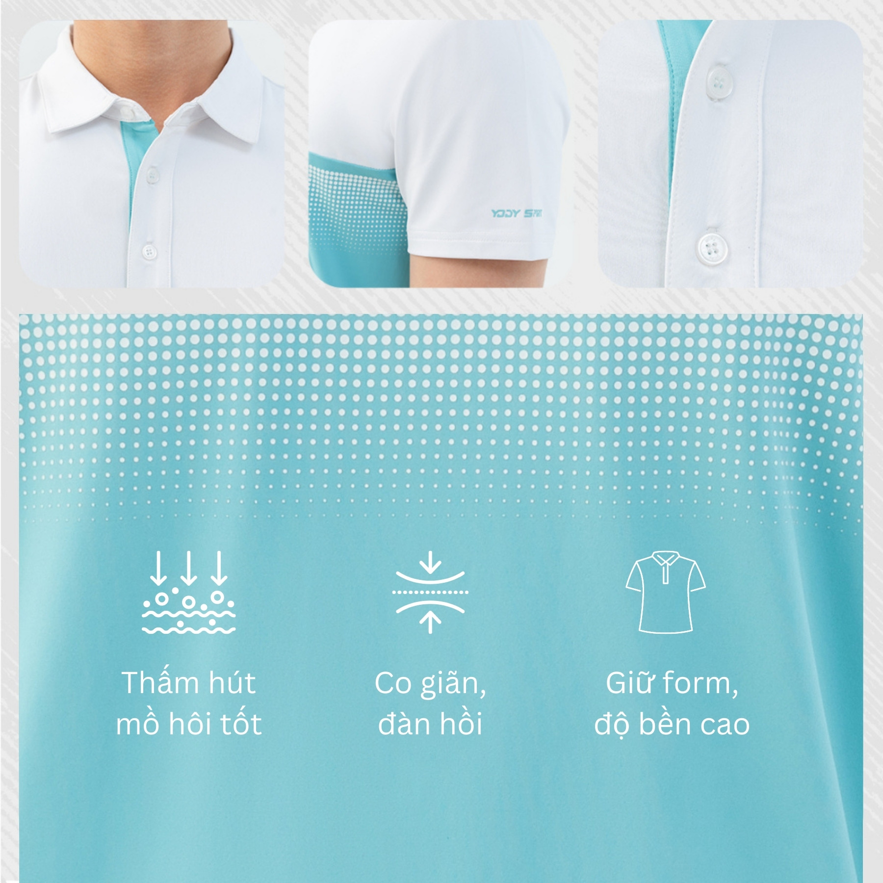 áo polo nam thể thao phối màu