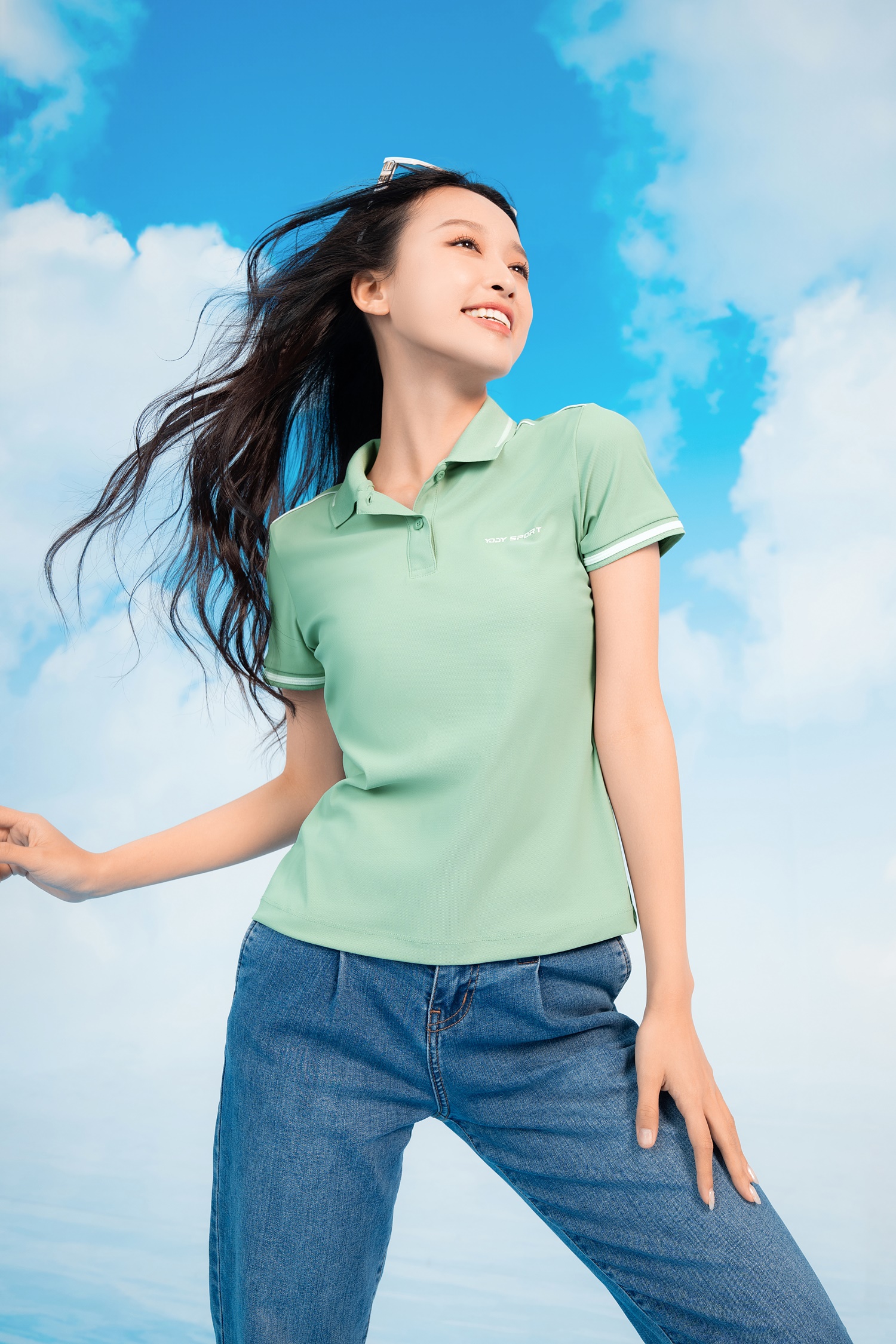 Áo Polo Thể Thao Nữ Airycool Điều Hoà Phối Lé Nổi Bật