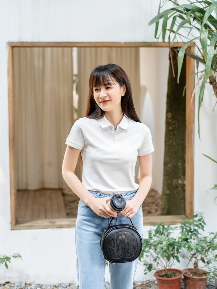 Áo polo nữ pique mắt chim Áo polo nữ pique mắt chim