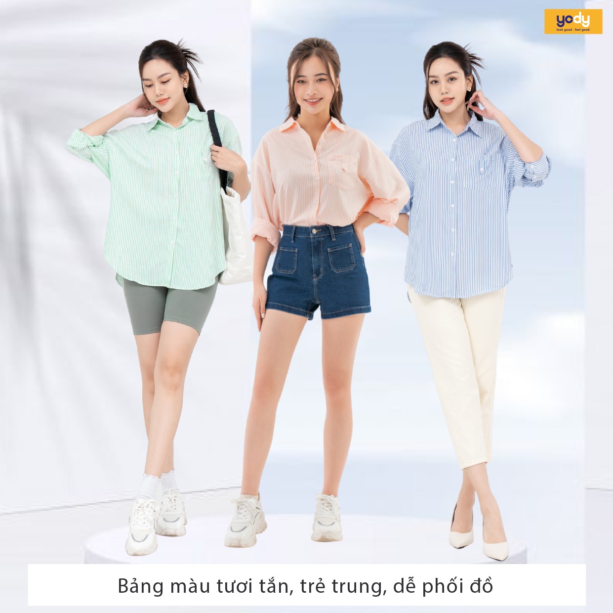 Áo Sơ Mi Tay Dài Nữ Nano Kẻ Năng Động