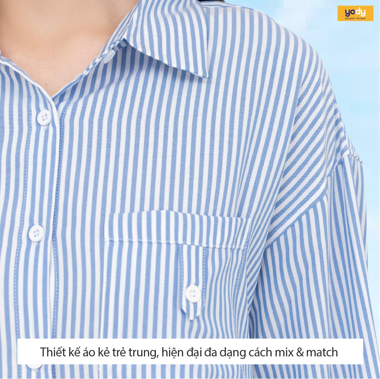 Áo Sơ Mi Tay Dài Nữ Nano Kẻ Năng Động