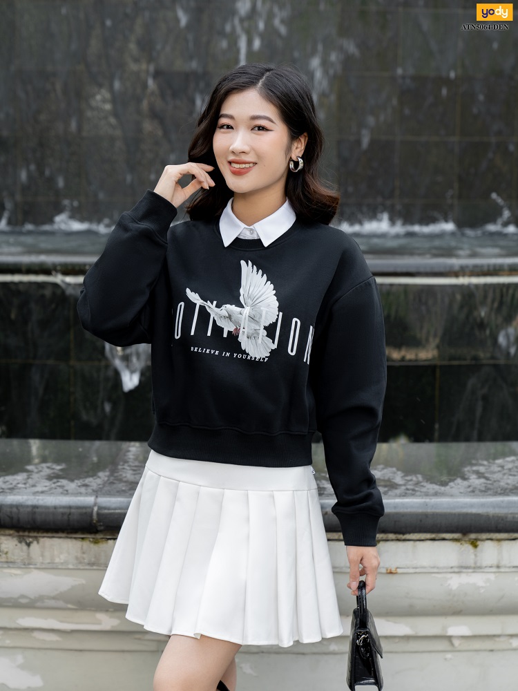 Áo nỉ nữ form rộng