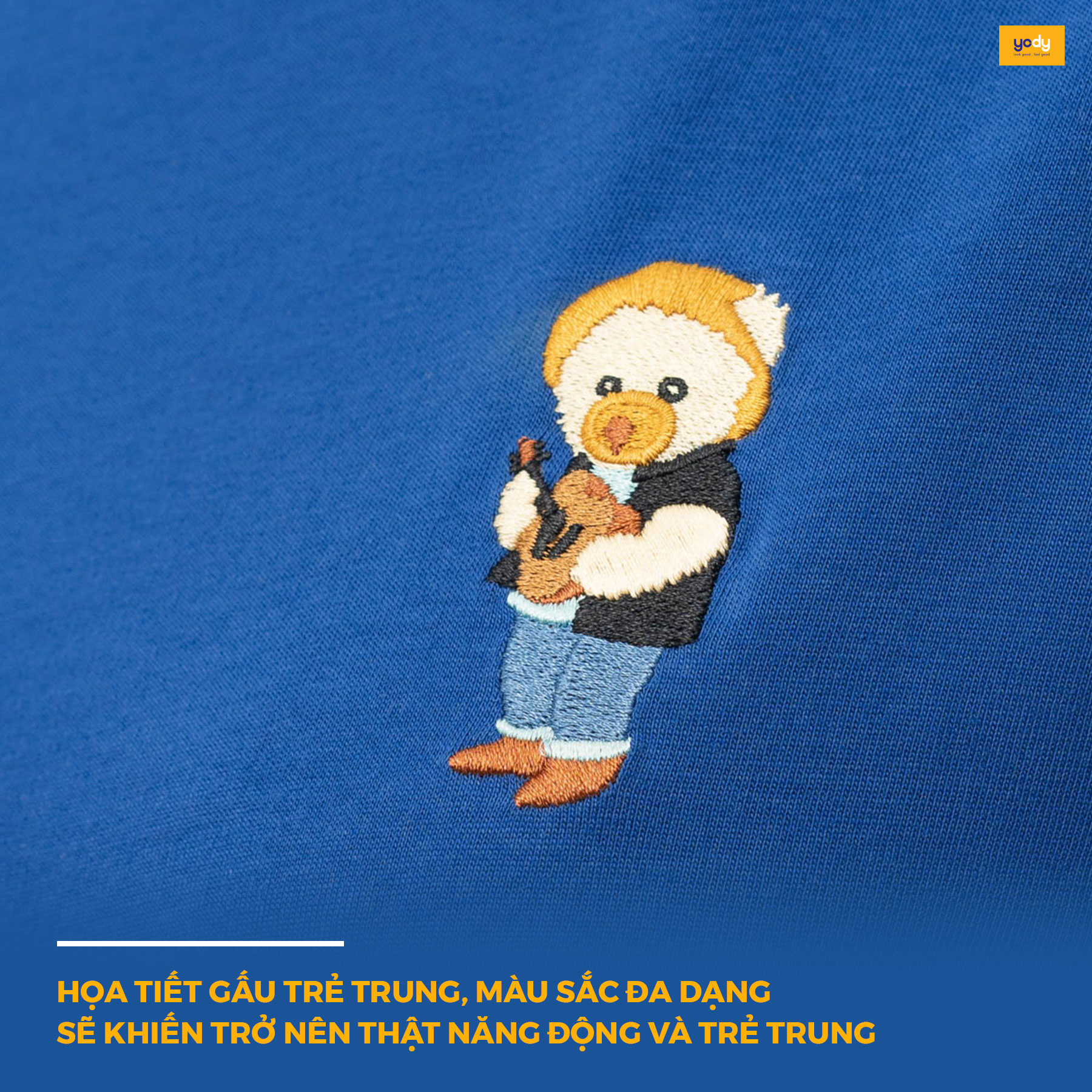 Áo Thun Nữ Cotton USA Thêu Gấu Trẻ Trung