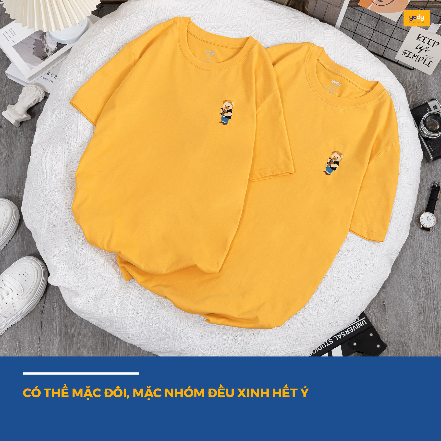 Áo Thun Nữ Cotton USA Thêu Gấu Trẻ Trung