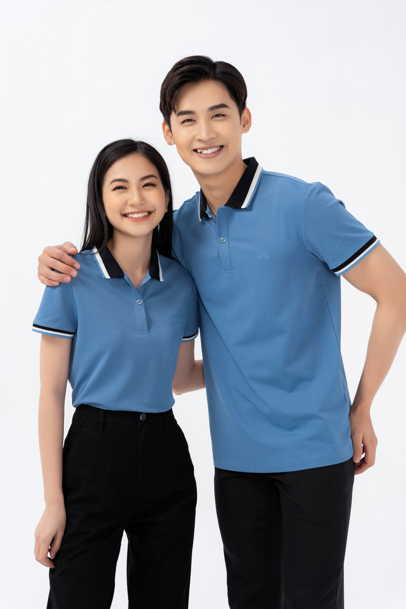 Áo Polo Nam Pique Mắt Chim Phối Kẻ