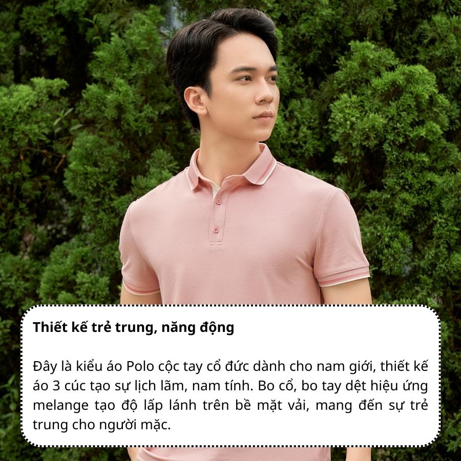 Áo Polo Nam Pique Mắt Chim Melange Phối Nẹp