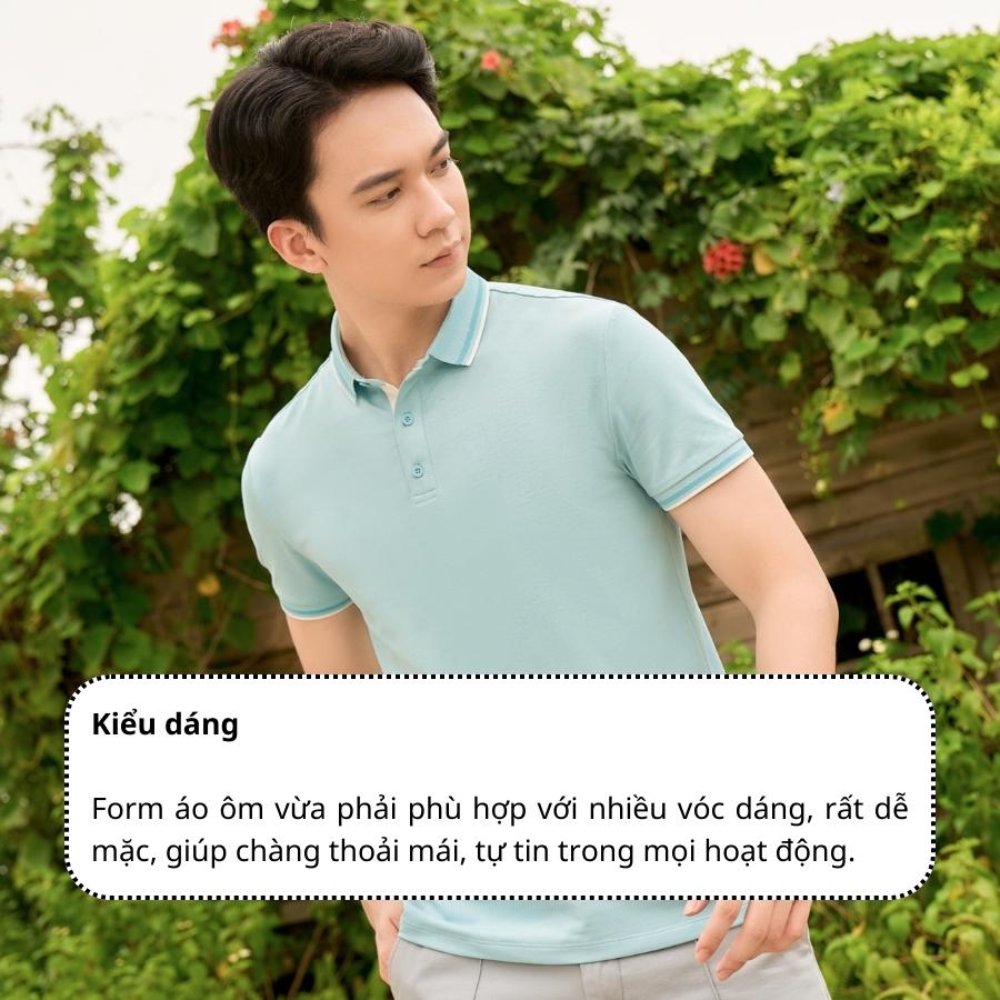 Áo Polo Nam Pique Mắt Chim Melange Phối Nẹp