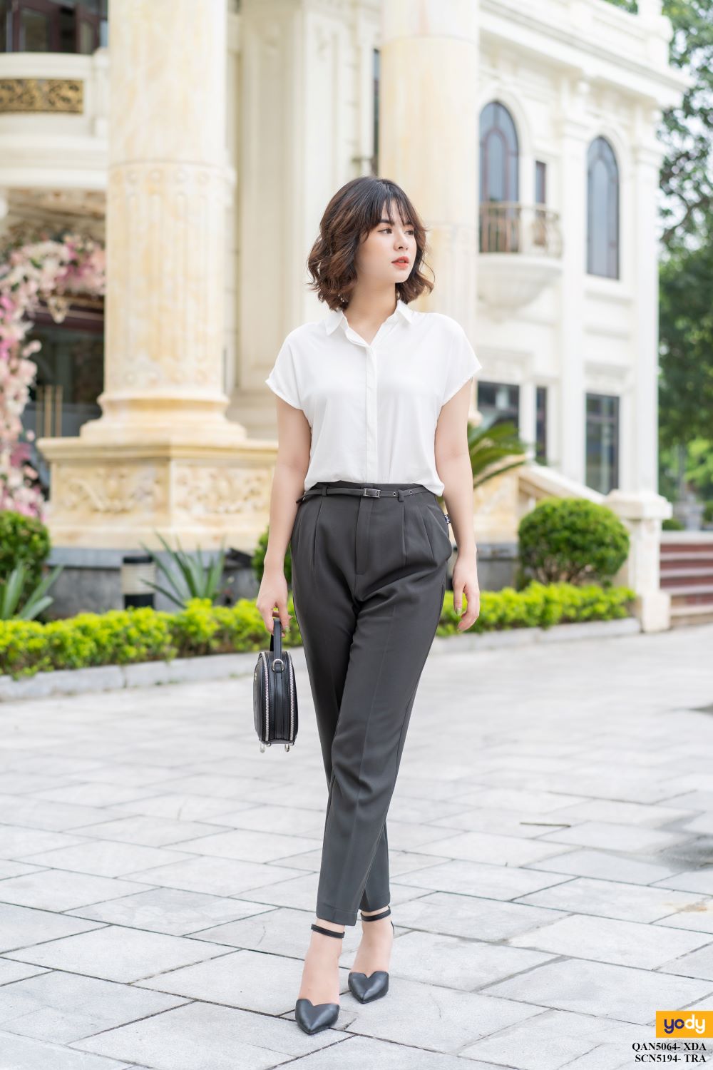 Quần Âu Nữ Baggy Lưng Cao Cạp Liền